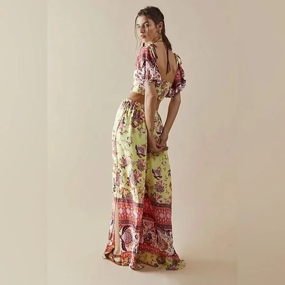 Free People | Bali Citrus Skies Jumpsuit In Lime Green Size XS - Picture 3 of 6